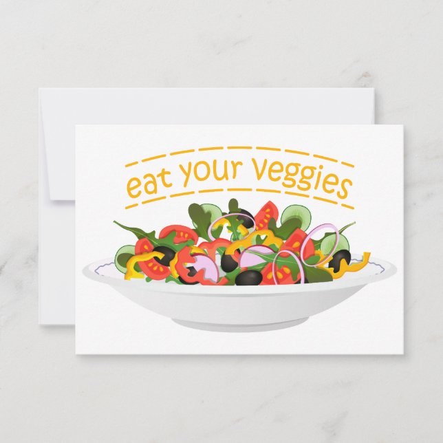 Carte De Remerciements Mangez vos Légumes Citer salade fraîche mélange bo (Devant)
