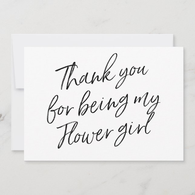Carte De Remerciements Manuscrit chic "Merci pour être ma demoiselle de (Devant)