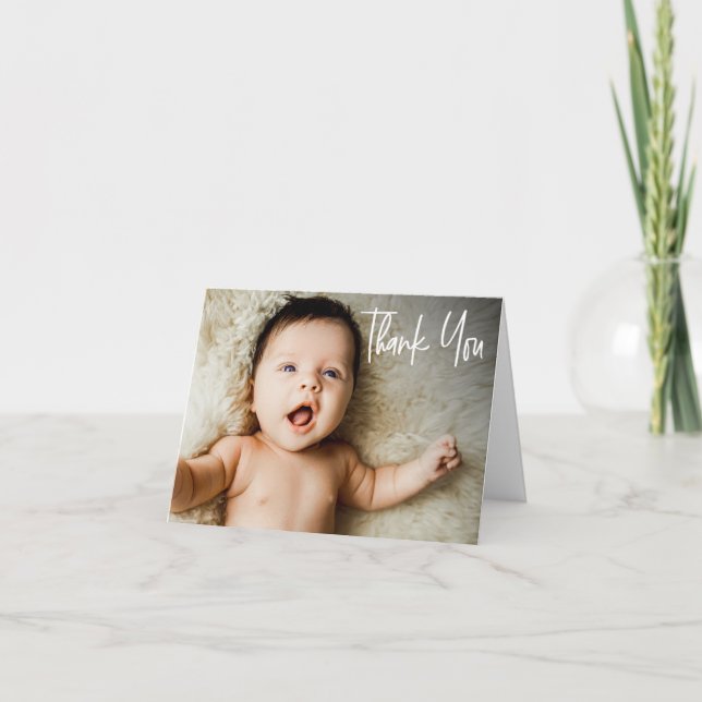 Carte De Remerciements Manutention Baby shower personnalisé 1 photo (Devant)