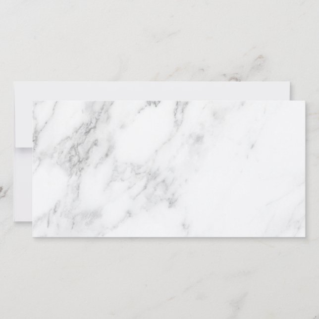 Carte De Remerciements Marbre Blanc (Devant)