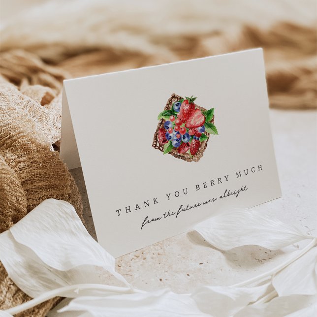 Carte De Remerciements Marché fermier "Berry Much" Baby Shower Mariage (Créateur téléchargé)