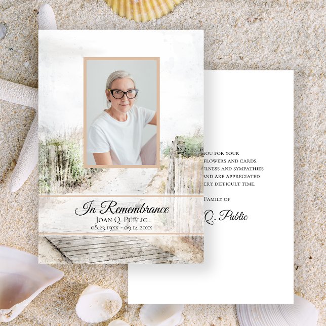 Carte De Remerciements Marche pour la commémoration funéraire de la plage (Créateur téléchargé)