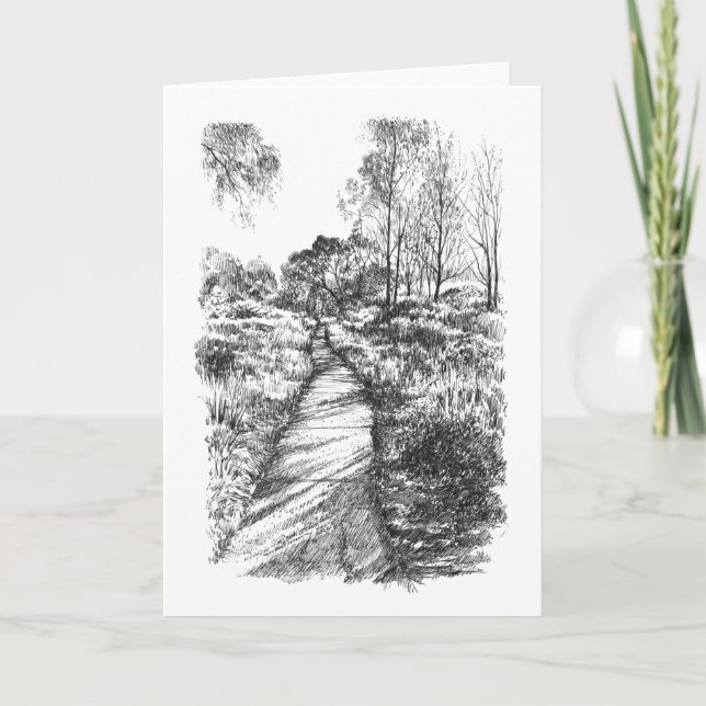Carte De Remerciements Marcher dans la lumière de l'hiver - (Devant)