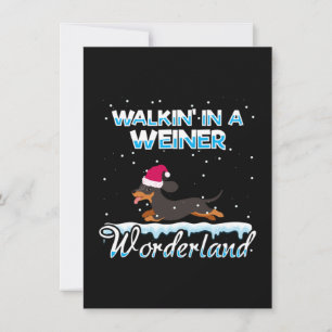 Carte De Remerciements Marcher Dans Un Weiner Wonderland Noël