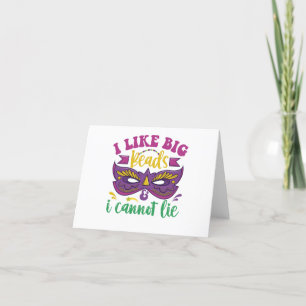 Carte De Remerciements Mardi Gras Drôle J'Aime Les Grandes Perles Et Je N