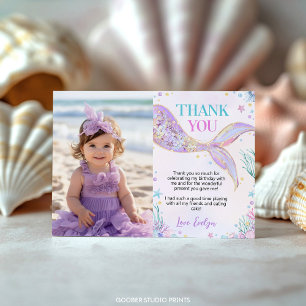 Carte De Remerciements Marée de sirènes sous la mer Photo Anniversaire