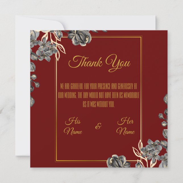 Carte De Remerciements Mariage (Devant)