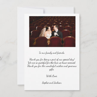 Carte de remerciements mariage