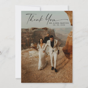 Carte De Remerciements Mariage 2-Photos écriture manuscrite