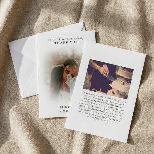 Carte De Remerciements Mariage à double dégradé de photo romain