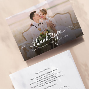 Carte de remerciements Mariage à la main