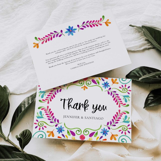 Carte de remerciements Mariage à thème mexicain (Mexican themed Wedding Thank you Card)