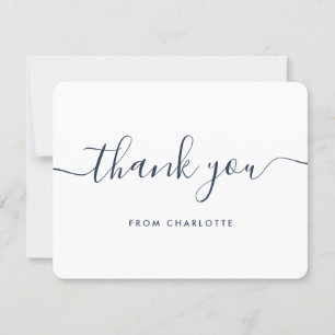 Carte De Remerciements Mariage Anniversaire Minimaliste Bleu Marine Moder
