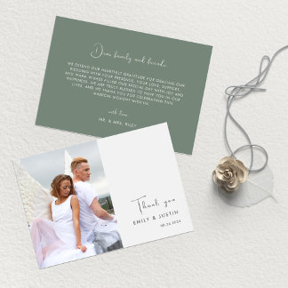 Carte De Remerciements Mariage Aquarelle moderne Fleurs blanches