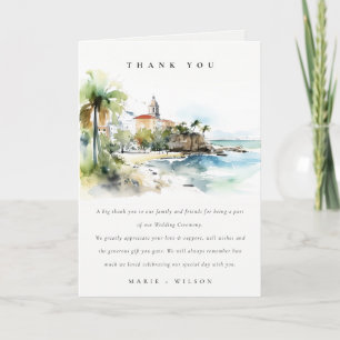 Carte De Remerciements Mariage aquarelle paysage San Juan Porto Rico