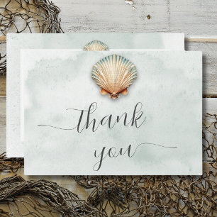 Carte De Remerciements Mariage aquatique moderne Coastal Seashell