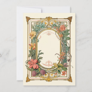 Carte De Remerciements Mariage Art Nouveau Floral Vintage