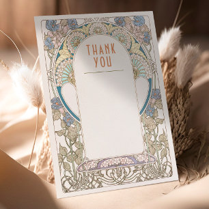 Carte de Remerciements Mariage Art Nouveau Vintage