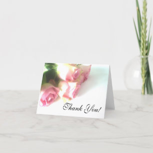 Carte de remerciements mariage aux fleurs roses