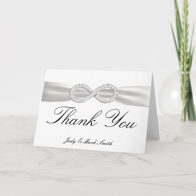 Carte de remerciements Mariage blanc Diamond Infin (Devant)