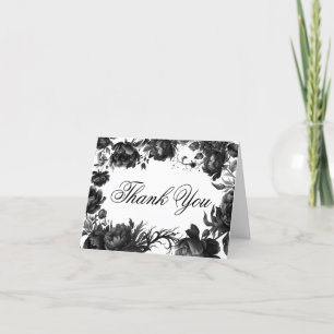 Carte De Remerciements Mariage blanc gothique classique plié