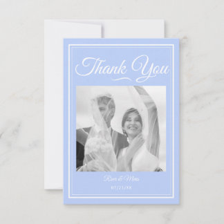 Carte de remerciements Mariage bleu