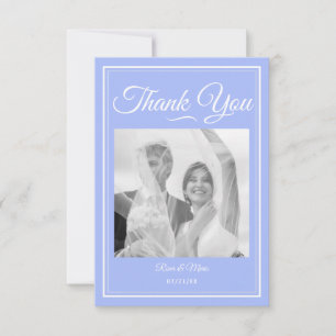 Carte de remerciements Mariage bleu