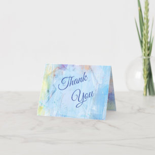 Carte De Remerciements Mariage bleu Abstrait peint