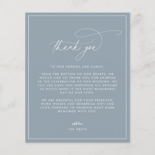 Carte de remerciements Mariage bleu Dusty
