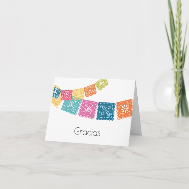 Carte De Remerciements Mariage - Boda - Mariage Papel Picado (Devant)