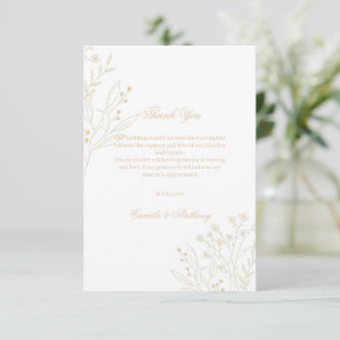 Carte De Remerciements Mariage Boho Floral Corner beige
