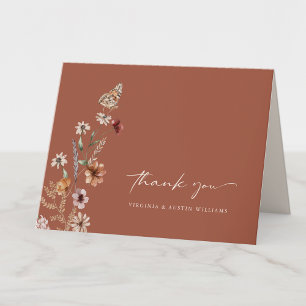 Carte de remerciements Mariage Boho Terracotta