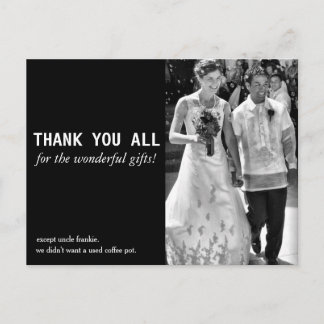 Carte de remerciements Mariage bon marché et drôle