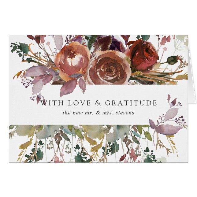 Carte de remerciements Mariage Butterum & Plum (Devant Horizontal)