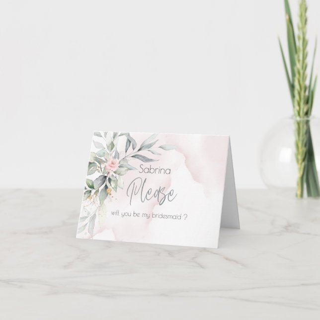 Carte De Remerciements Mariage | Campagne Jardin rose Floral (Devant)
