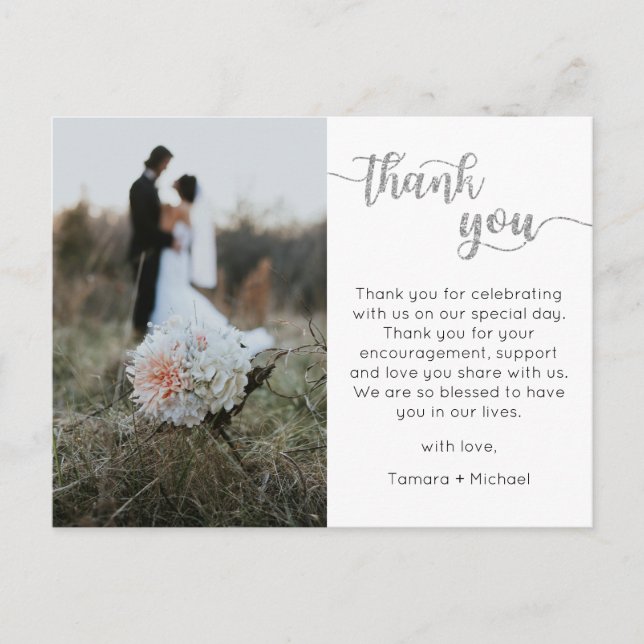 Carte de remerciements mariage, carte postale de s (Devant)