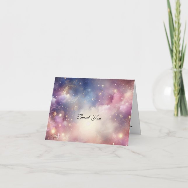 Carte De Remerciements Mariage céleste de Stardust (Devant)