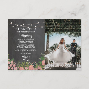 Carte de remerciements Mariage Chalk Floral Pic