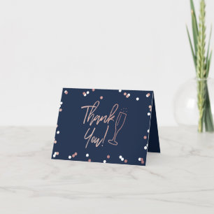 Carte De Remerciements Mariage Champagne Confetti