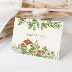 Carte De Remerciements Mariage Champêtre Toadstool Fleurs de Mariée