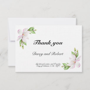 Carte de remerciements Mariage chrétien