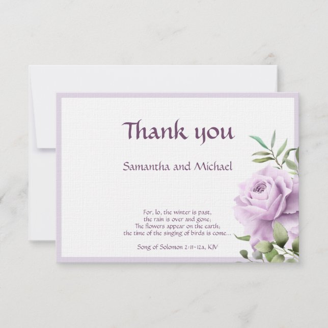 Carte de remerciements Mariage chrétien - Chanson  (Devant)