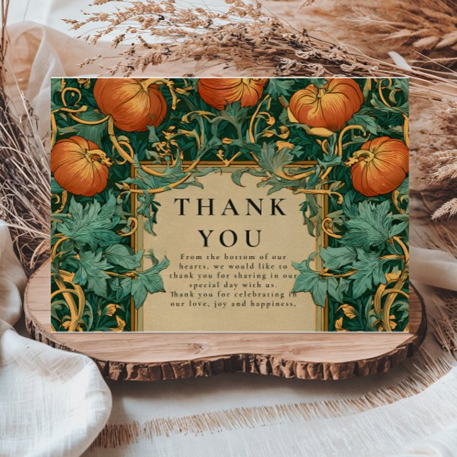 Carte De Remerciements Mariage Citrouille Art Nouveau (Créateur téléchargé)