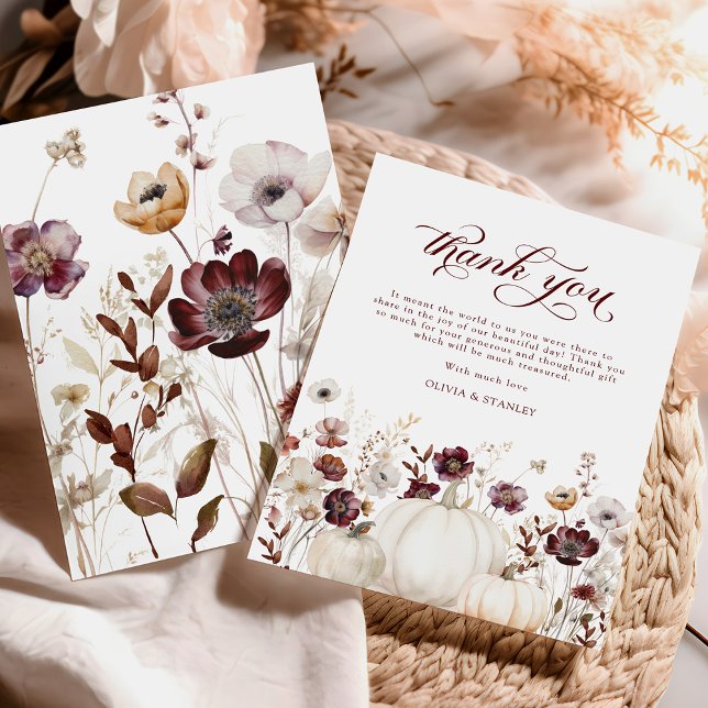 Carte De Remerciements Mariage Citrouille Rustic Fall (Créateur téléchargé)