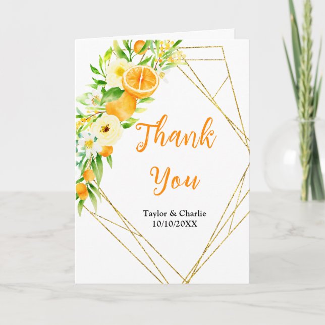 Carte De Remerciements Mariage Citrus Oranges (Devant)