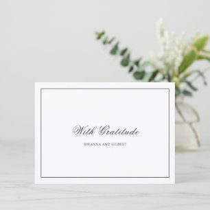 Carte De Remerciements Mariage Classique aux Frontières Noir et Blanc Int