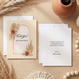 Carte De Remerciements Mariage classique bohème viral désert terracotta