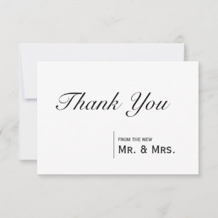 Carte de remerciements Mariage classique simple