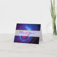 Mariage Cosmique Bleu Violet et Rose Remerciement