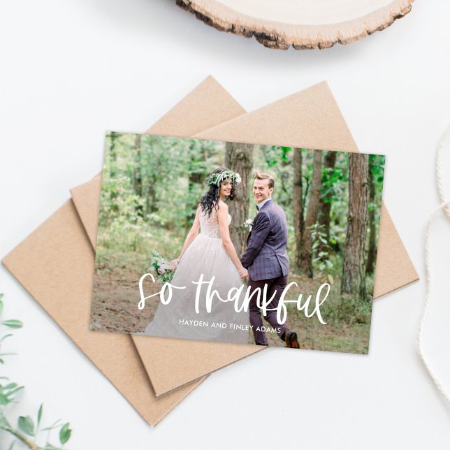 Carte De Remerciements Mariage couleur modifiable de lettres amusantes (Créateur téléchargé)